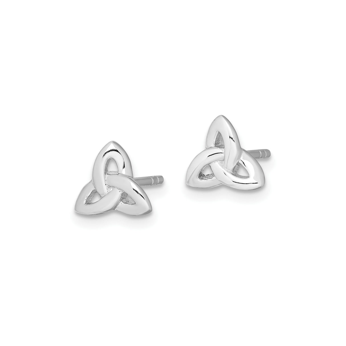 Sterling Silver Celtic Trinity Knot Stud Earrings, Irish Religious Design