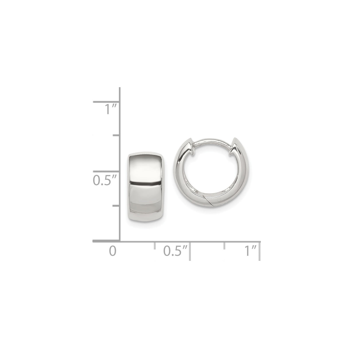 Sterling Silver Hoop Earrings, Classic Huggie Style with Smooth Polished Finish, Unisex Design