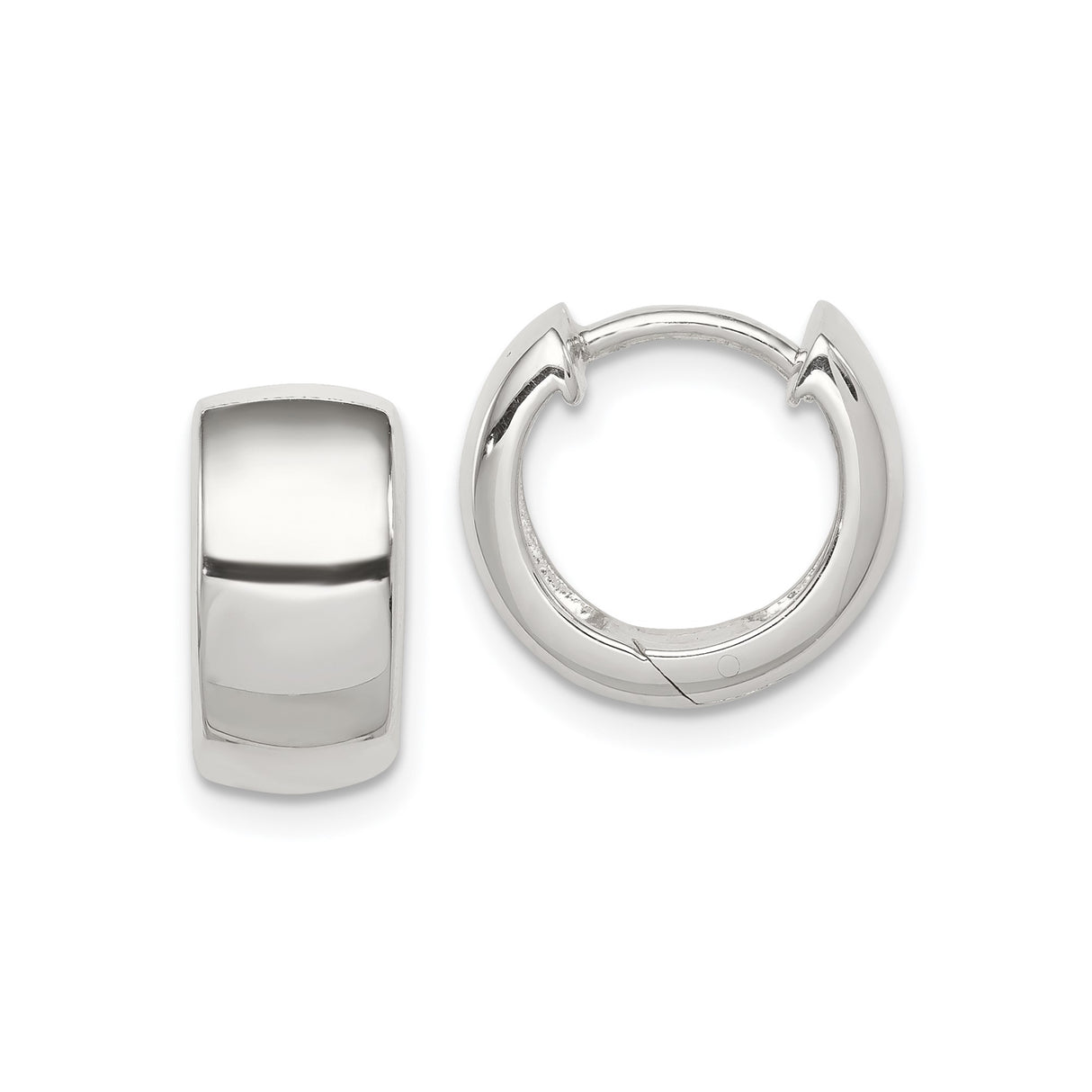 Sterling Silver Hoop Earrings, Classic Huggie Style with Smooth Polished Finish, Unisex Design
