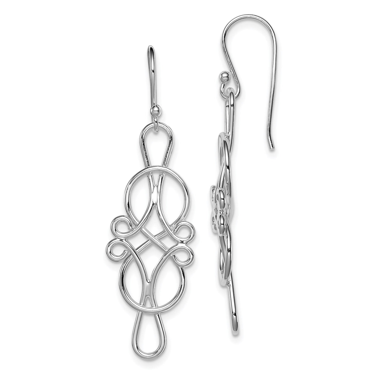 Sterling Silver Celtic Knot Dangle Earrings with Openwork Eternity Design
