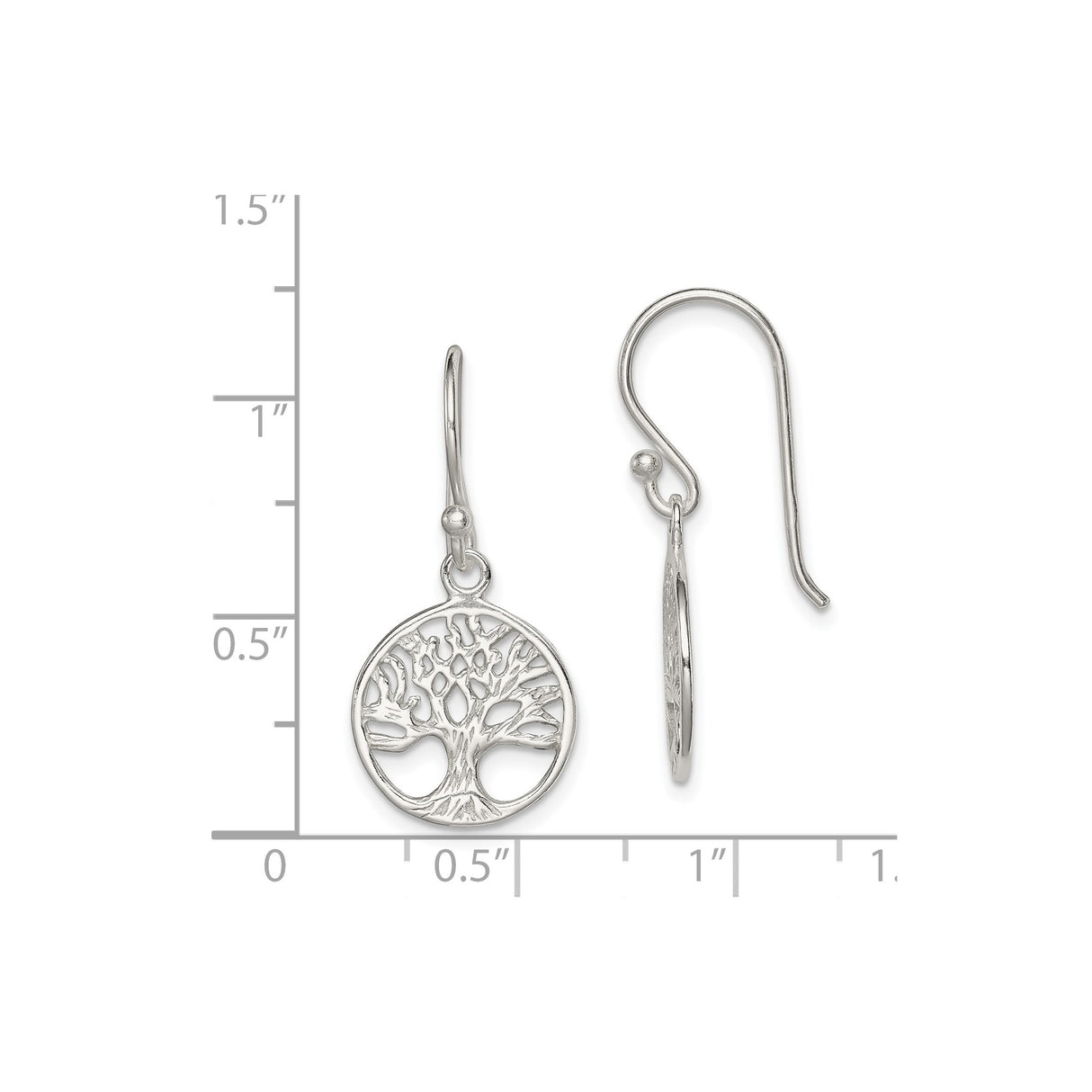 Sterling Silver Tree of Life Dangle Earrings, Openwork Celtic Spiritual Design for Women