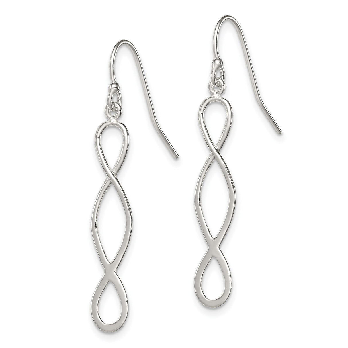 Sterling Silver Infinity Dangle Earrings with Open Loop Design for Women