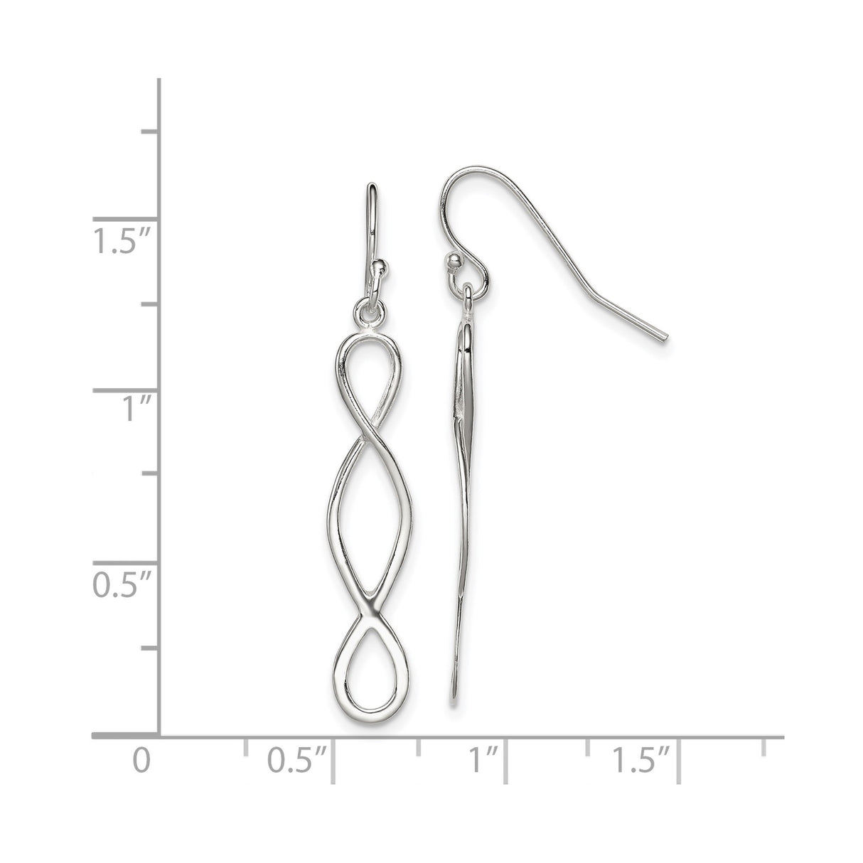 Sterling Silver Infinity Dangle Earrings with Open Loop Design for Women
