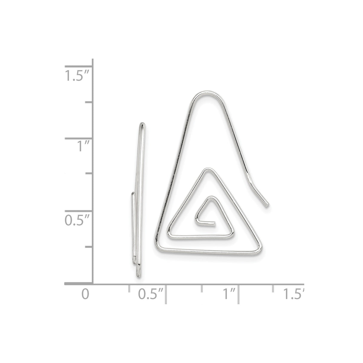 Sterling Silver Triangle Pendant with Geometric Spiral Design, Abstract Minimalist Jewelry
