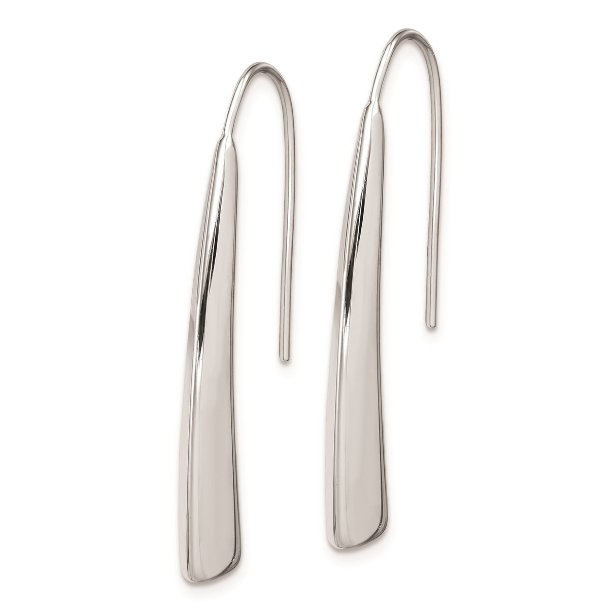 Sterling Silver Drop Earrings, Sleek Teardrop Dangle Design, Modern Minimalist Style