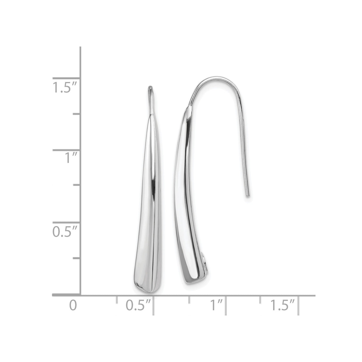 Sterling Silver Drop Earrings, Sleek Teardrop Dangle Design, Modern Minimalist Style