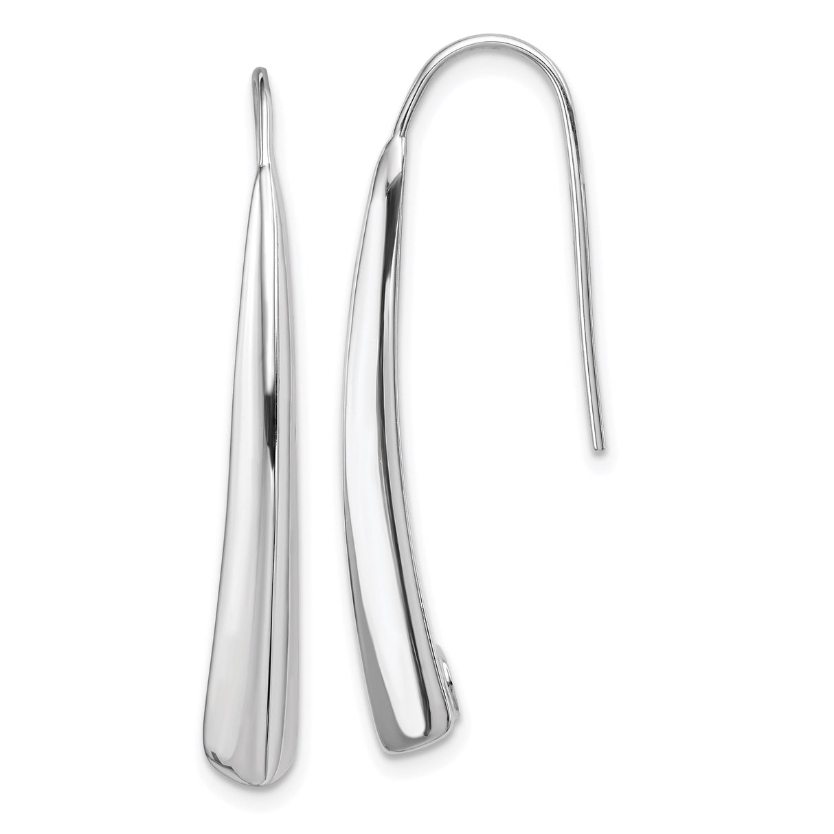 Sterling Silver Drop Earrings, Sleek Teardrop Dangle Design, Modern Minimalist Style