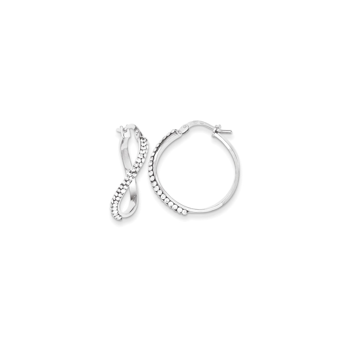 Sterling Silver Infinity Hoop Earrings with Cubic Zirconia, Lightweight Modern Design for Women