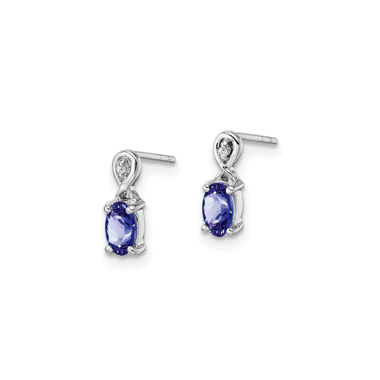 Sterling Silver Infinity Earrings with Tanzanite and Diamond Accent Stones