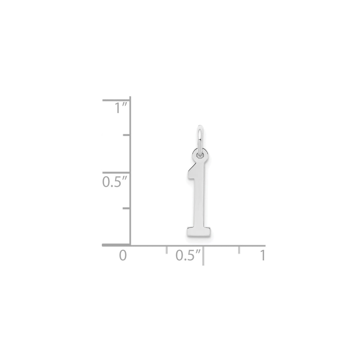 Sterling Silver Number 1 Pendant Charm with Polished Finish, Custom Engravable Design