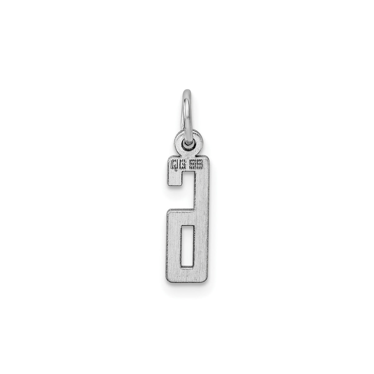 Sterling Silver Number Six Pendant, Modern Block Style Minimalist Charm for Unisex Jewelry