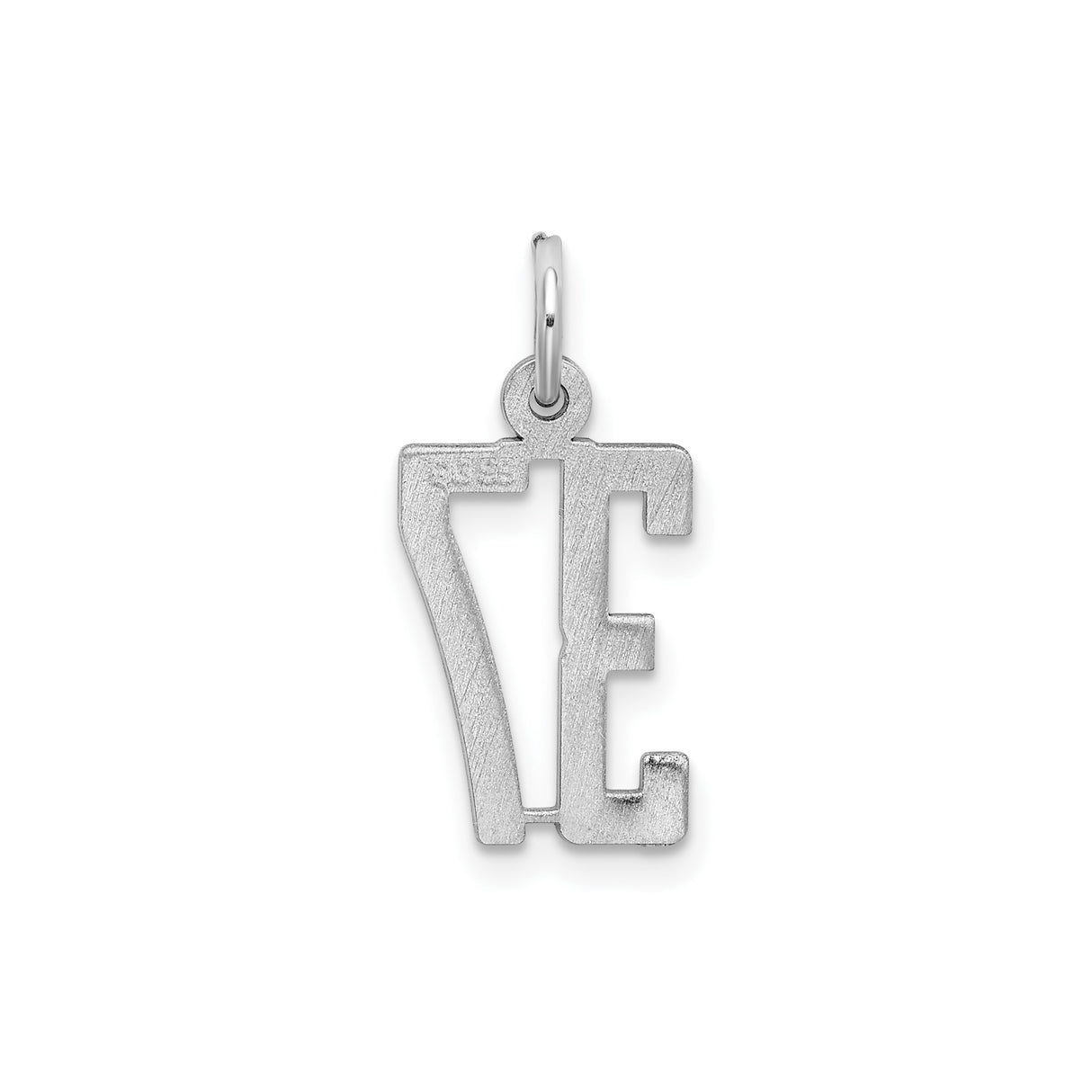 Sterling Silver Number 37 Pendant Charm, Bold Athletic Jersey Style, Unisex Sports Jewelry