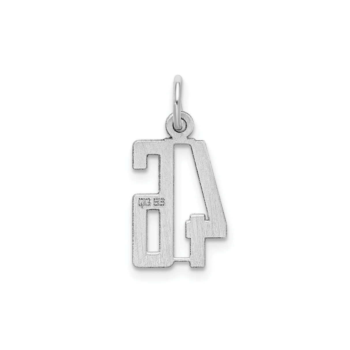 Sterling Silver Number 46 Pendant Charm, Bold Athletic Font Sports Jewelry for Men or Women