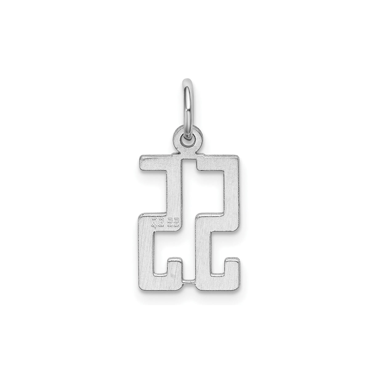 Sterling Silver Number 55 Pendant, Bold Block Style, Geometric Design, Unisex Charm