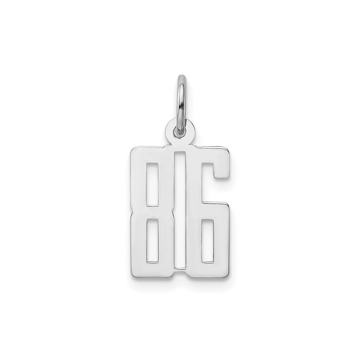 Sterling Silver Number 96 Pendant with Bold Block Font, Unisex Year or Milestone Charm