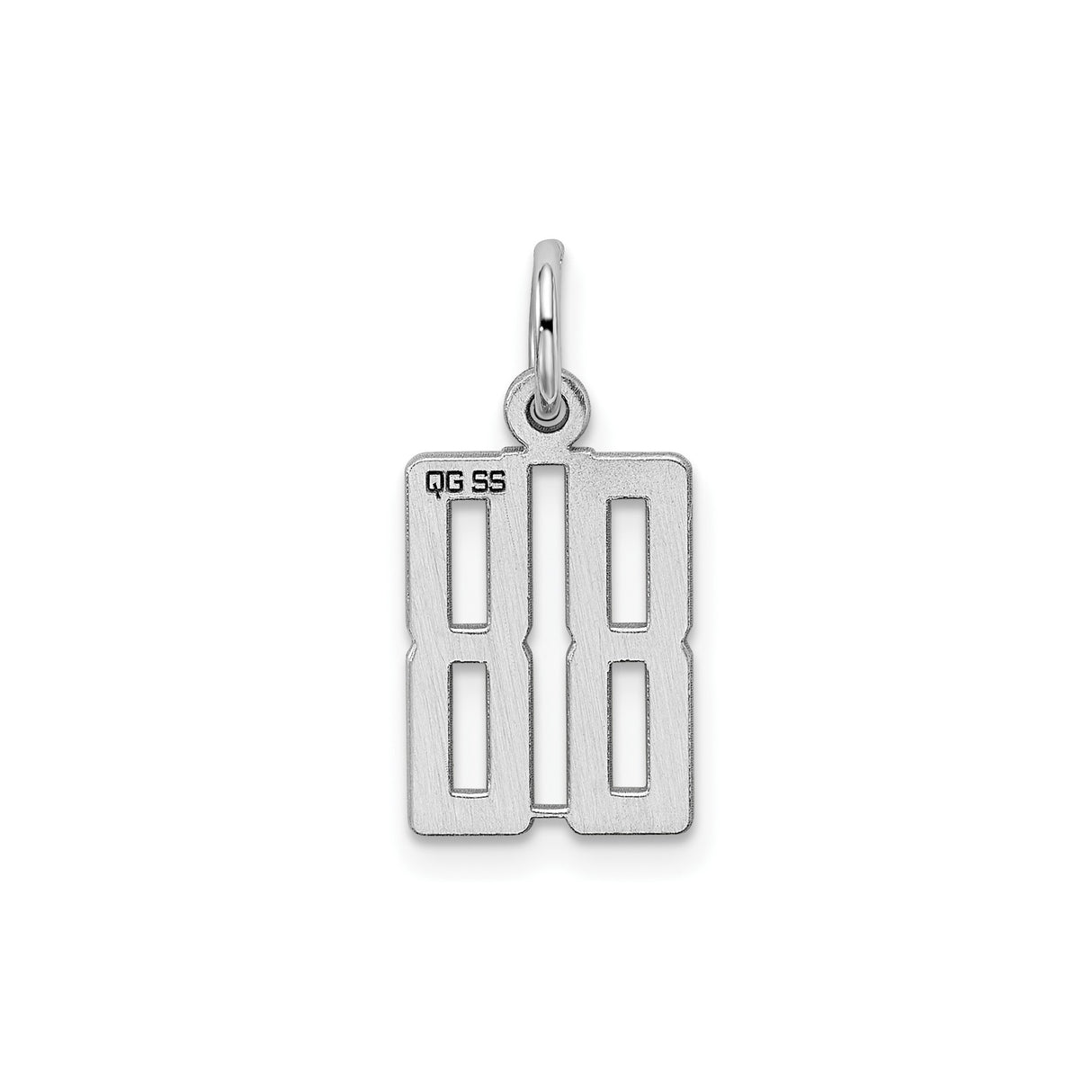 Sterling Silver Pendant with Bold Cutout 88 Numbers, Sports Charm, Lucky Symbolic Jewelry