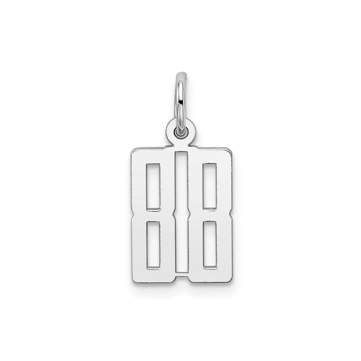Sterling Silver Pendant with Bold Cutout 88 Numbers, Sports Charm, Lucky Symbolic Jewelry