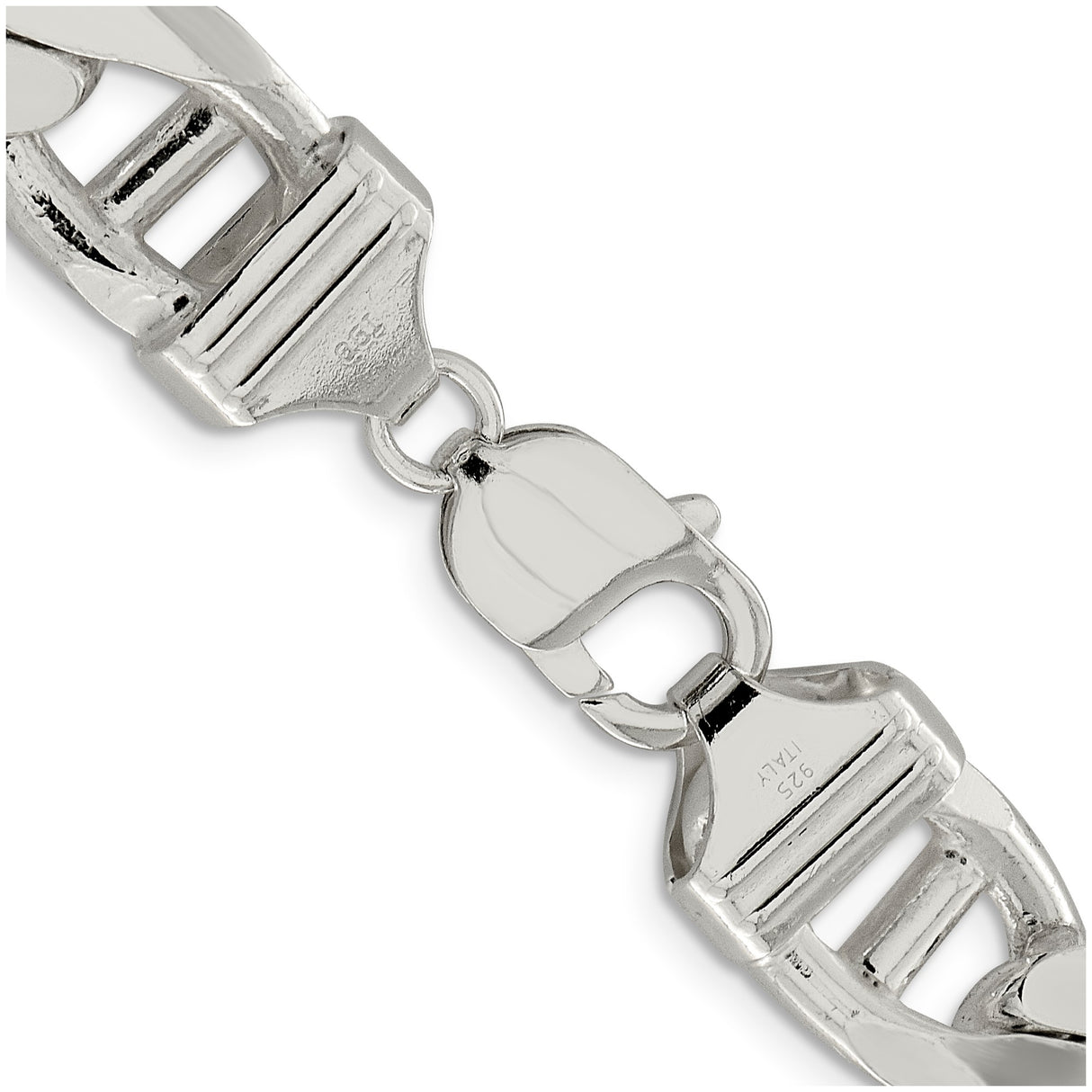 925 White Gold 13.5 mm Polished Chain Necklace, Solid alternate angle