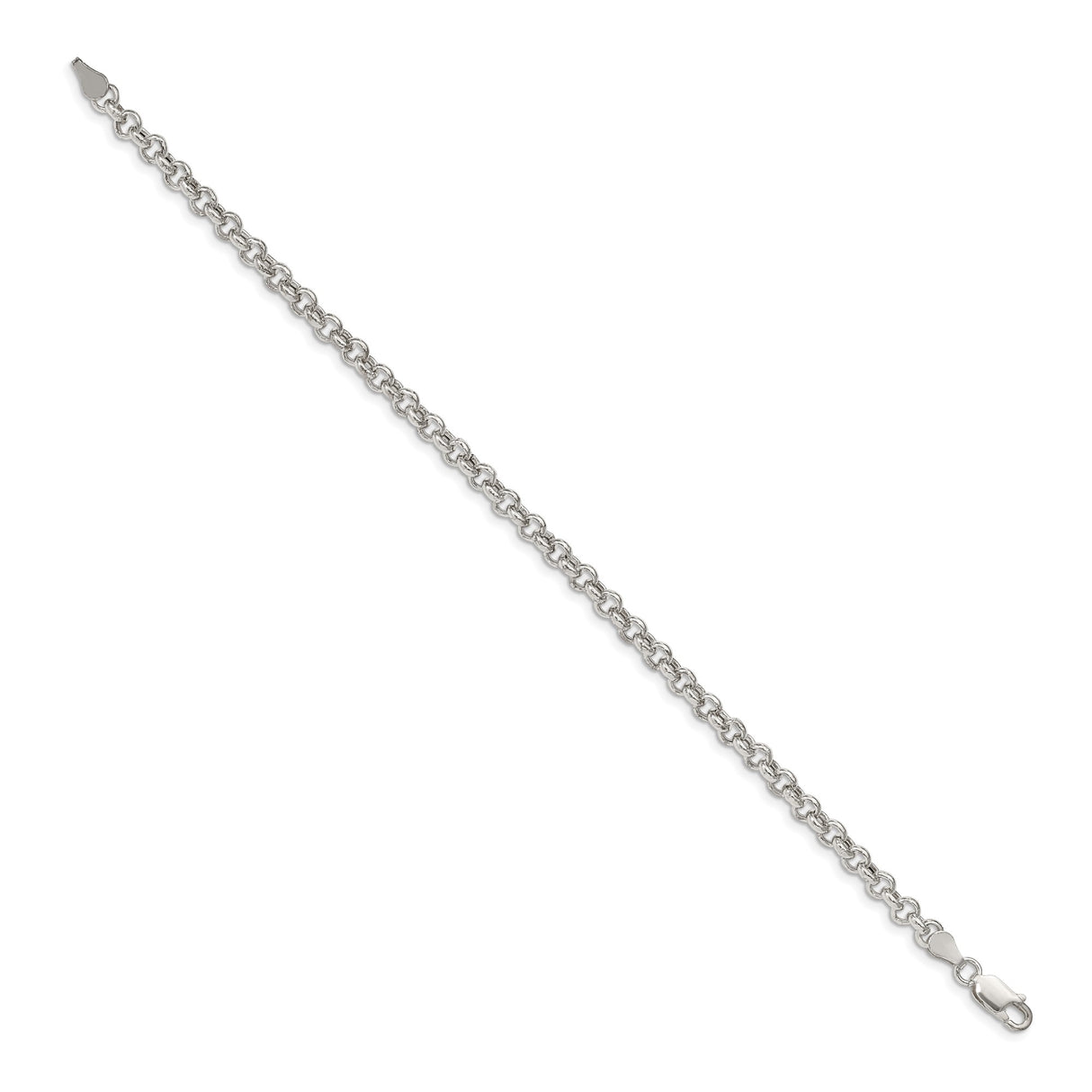 925 White Gold 4.25 mm Polished Chain Bracelet