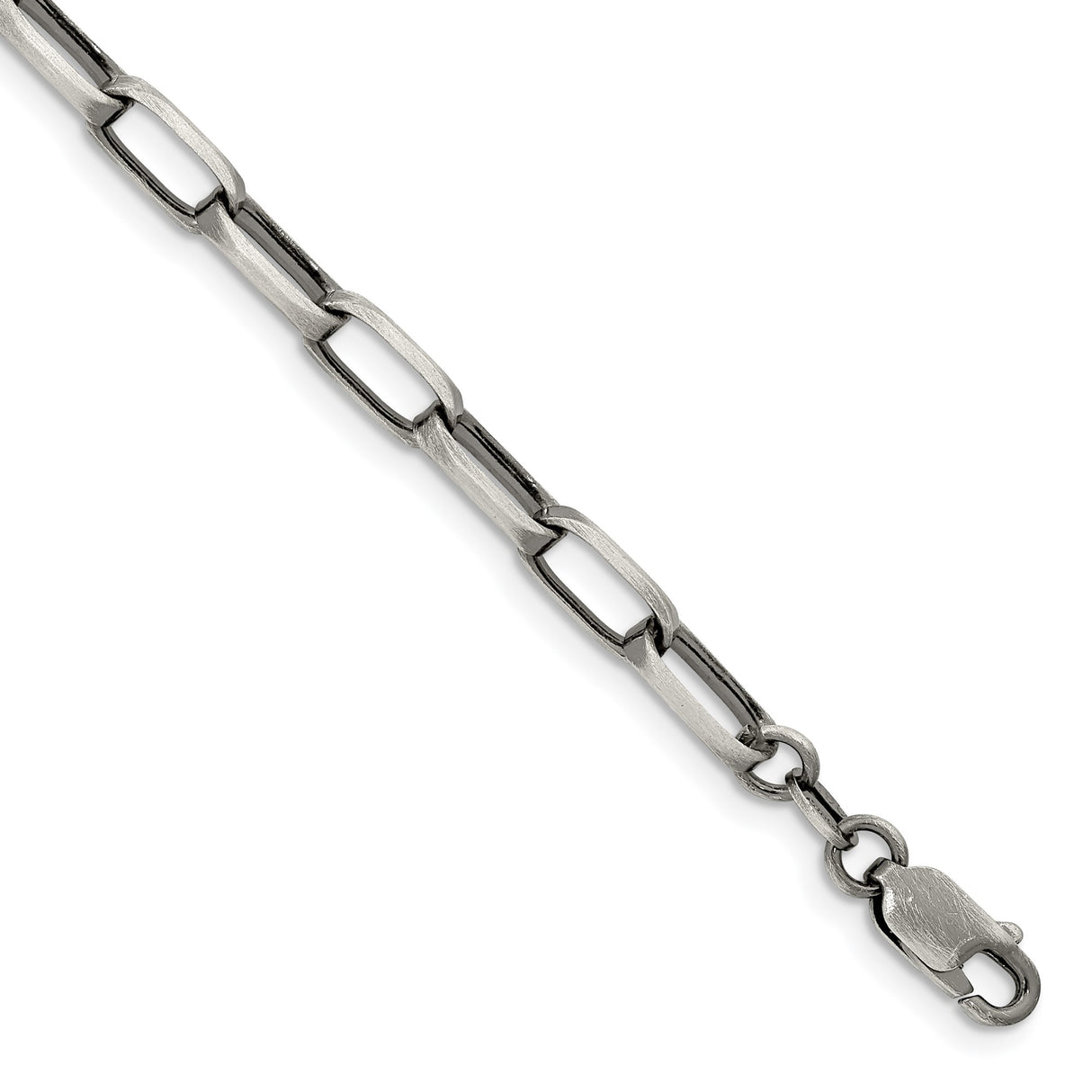 925 White Gold 4.8 mm Solid Chain Bracelet shown for scale