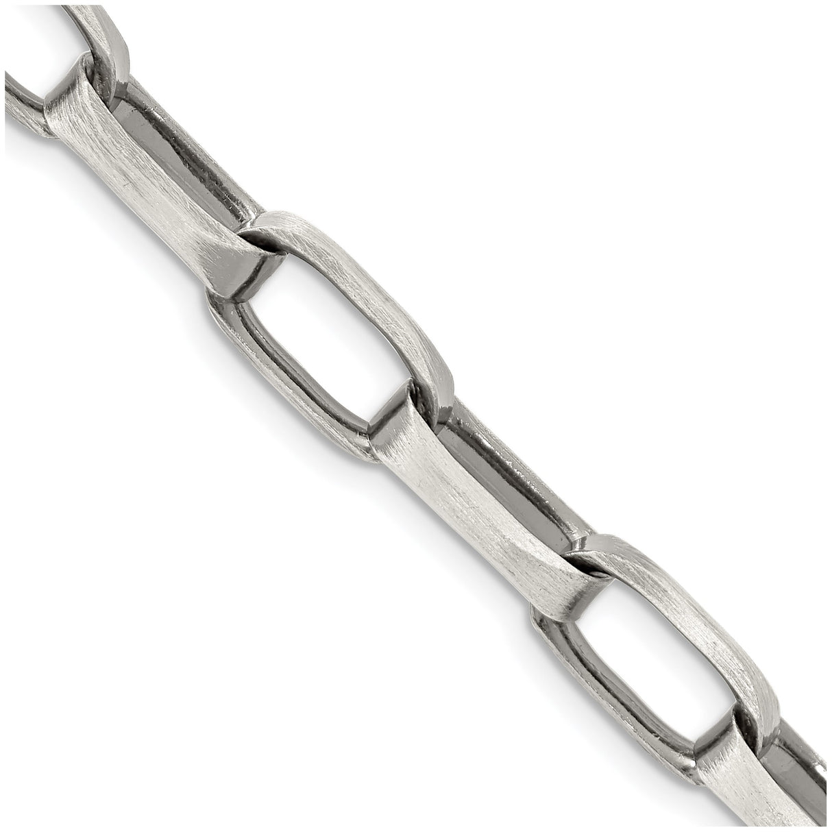 925 White Gold 8 mm Solid Chain Necklace detail view
