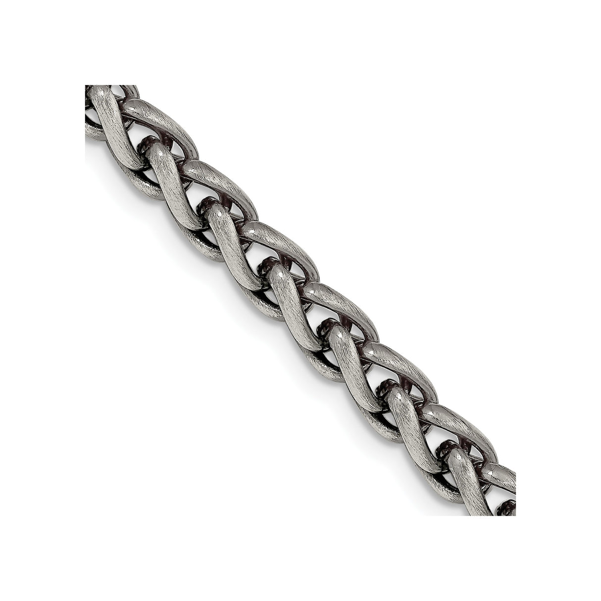 925 White Gold 6 mm Solid Chain Necklace detail view
