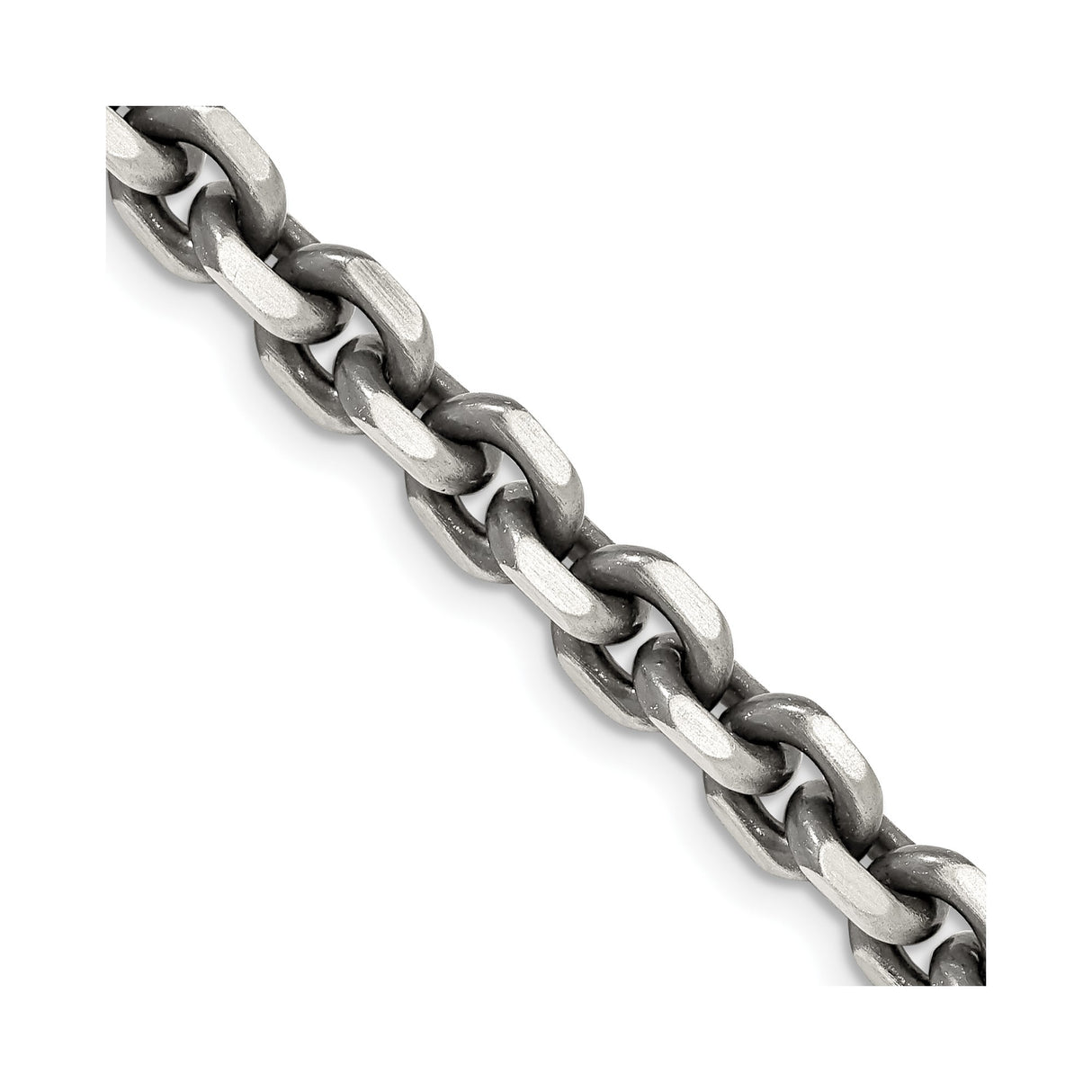 925 White Gold 7 mm Solid Chain Necklace detail view