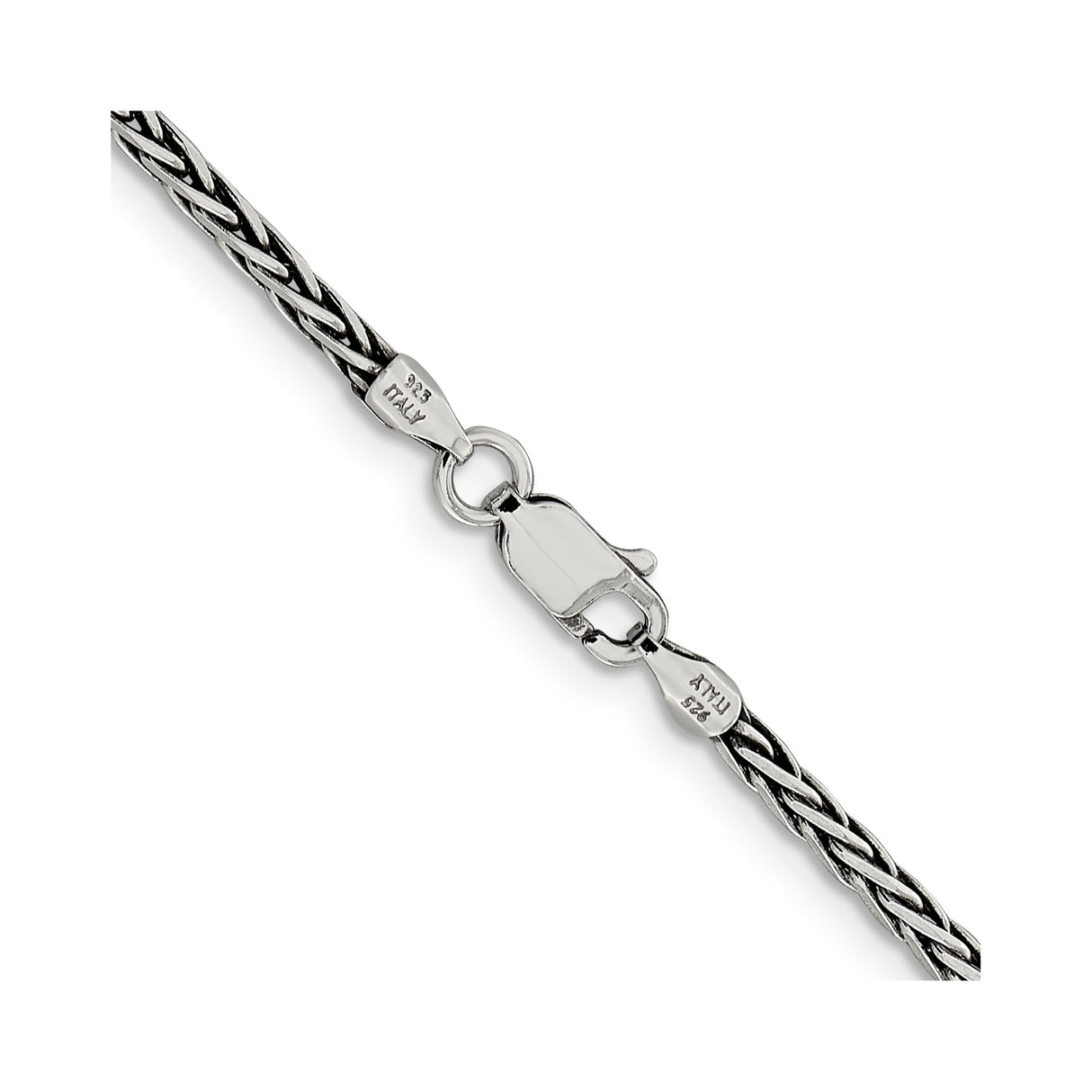 925 White Gold 2.2 mm Solid Chain Necklace alternate angle