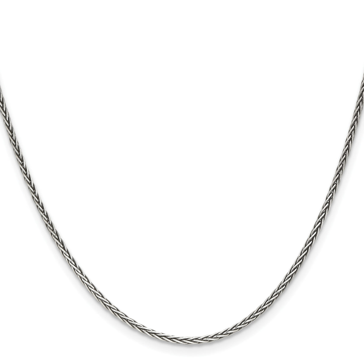 925 White Gold 1.6 mm Solid Chain Necklace