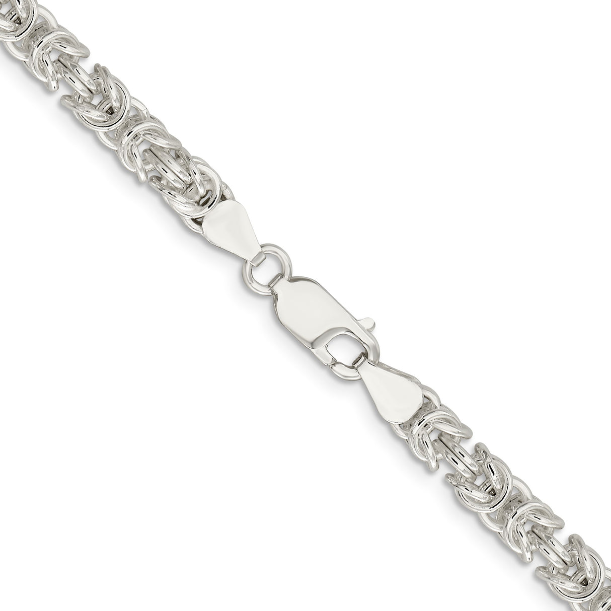 925 White Gold 5.5 mm Polished Chain Necklace, Solid alternate angle