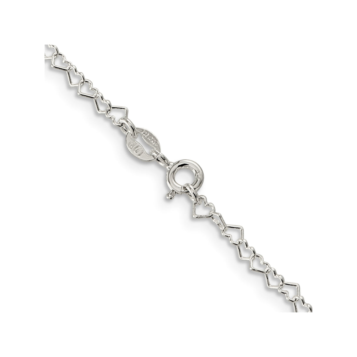 925 White Gold 3.5 mm Polished Chain Necklace, Solid alternate angle