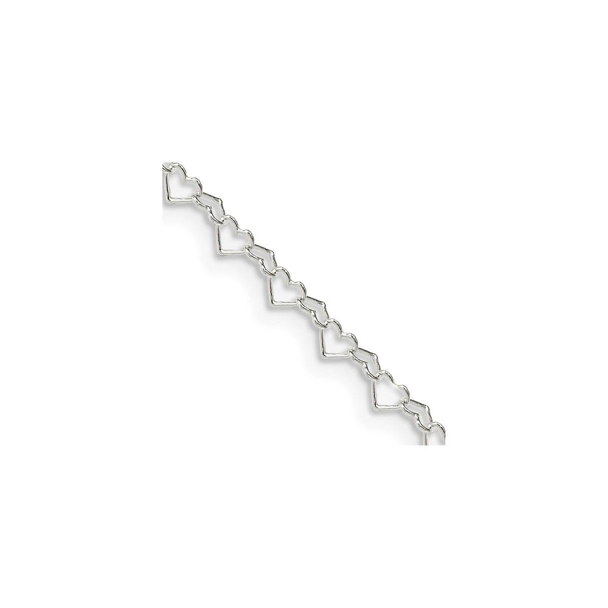 925 White Gold 3.5 mm Polished Chain Necklace, Solid detail view