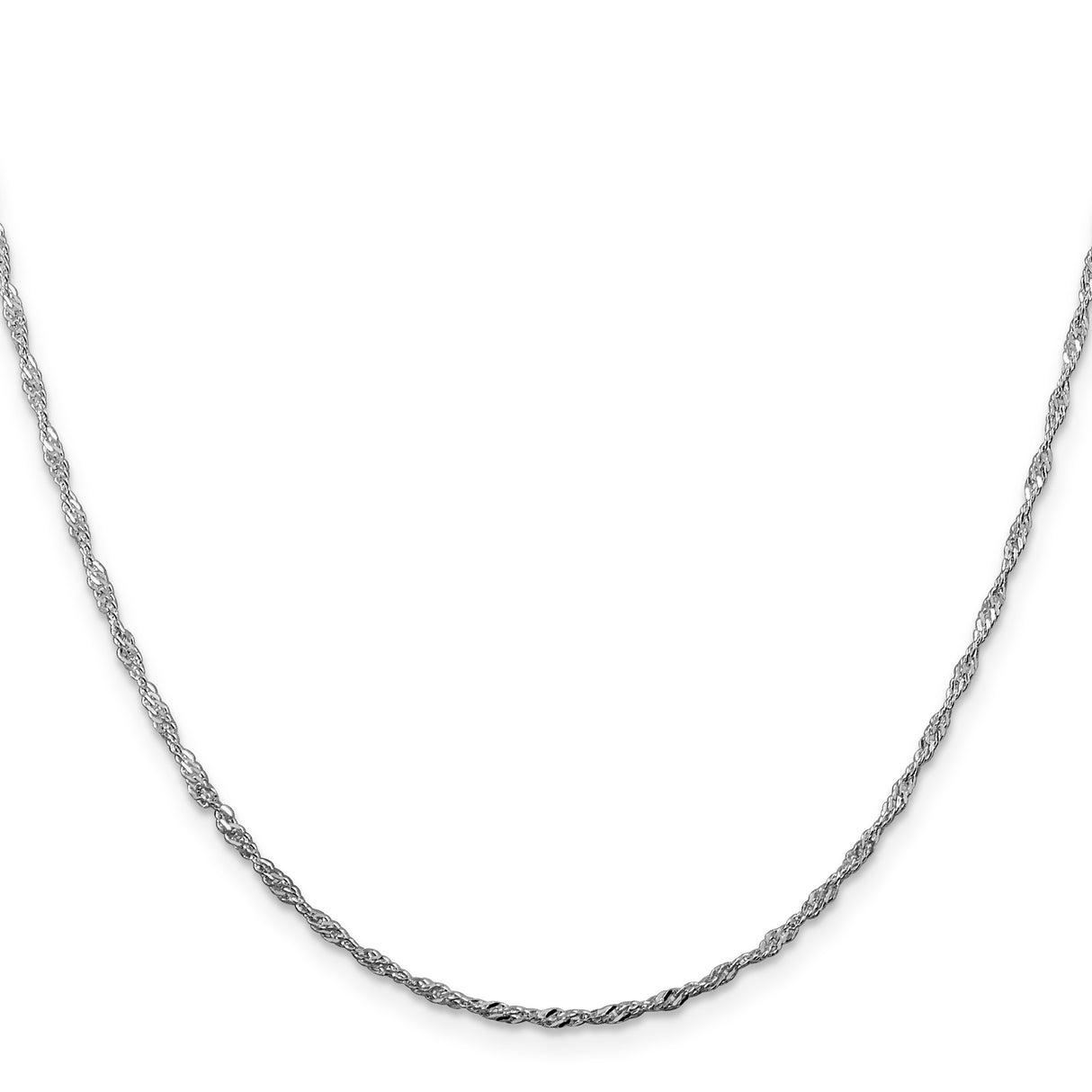925 White Gold 1.75 mm Singapore Chain Necklace, Polished