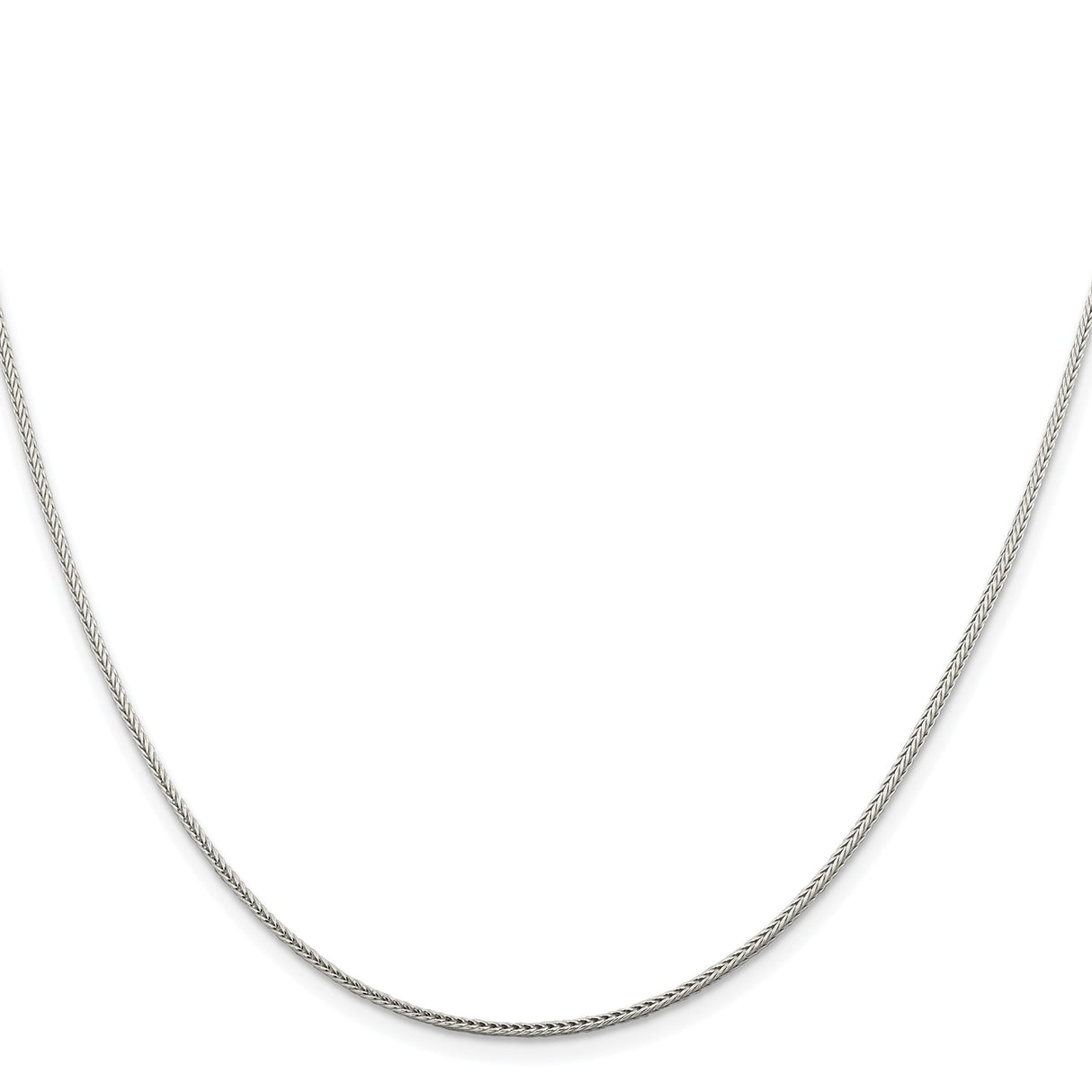 925 White Gold 1.45 mm Franco Chain Necklace, Polished
