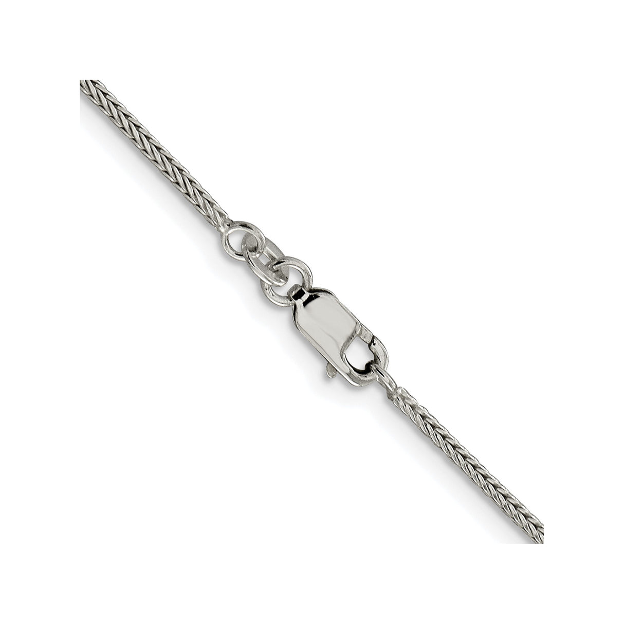 925 White Gold 1.45 mm Franco Chain Necklace, Polished alternate angle