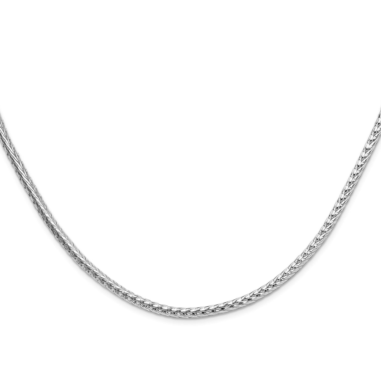 925 White Gold 3.8 mm Franco Chain Necklace, Polished