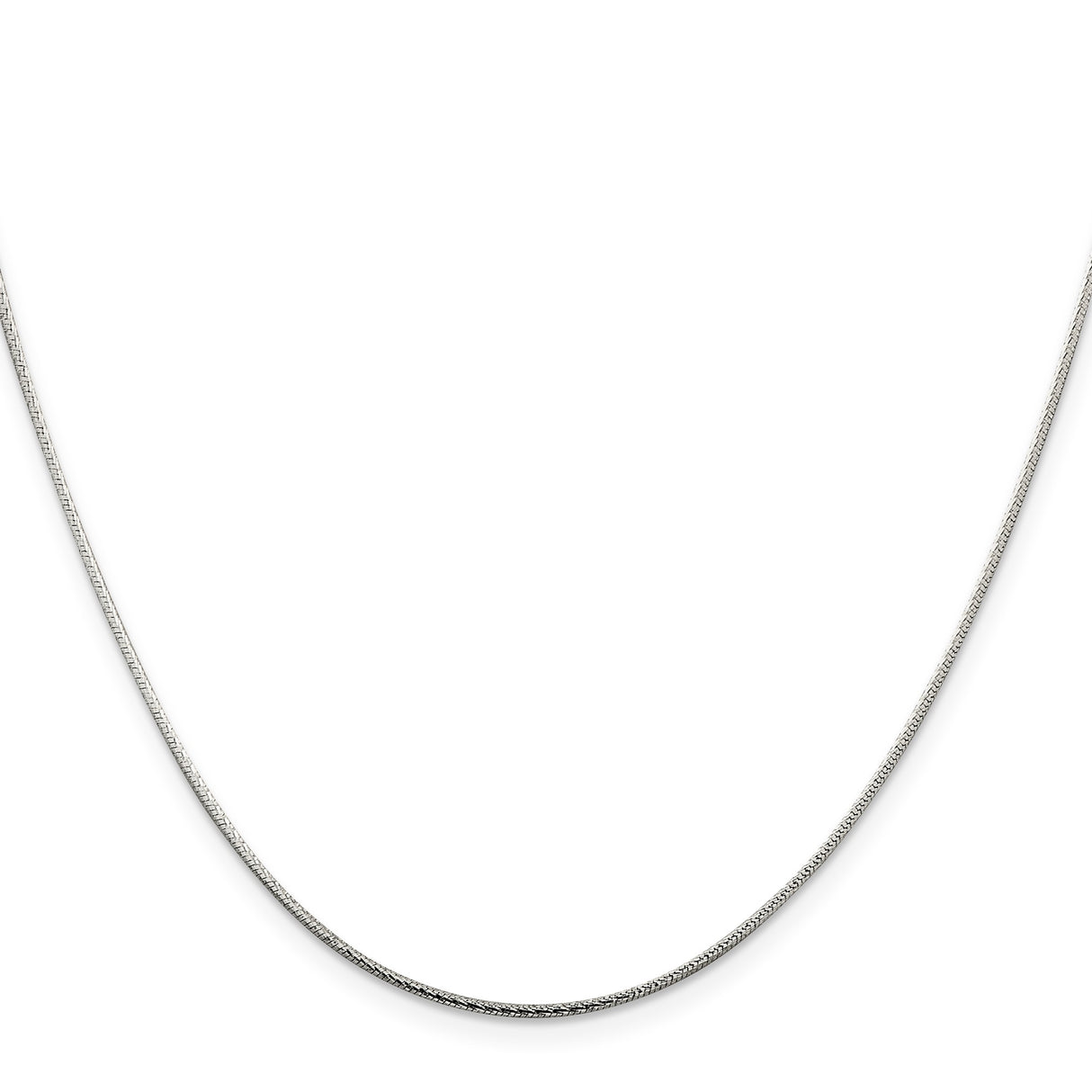 925 White Gold 1.25 mm Polished Chain Necklace, Solid
