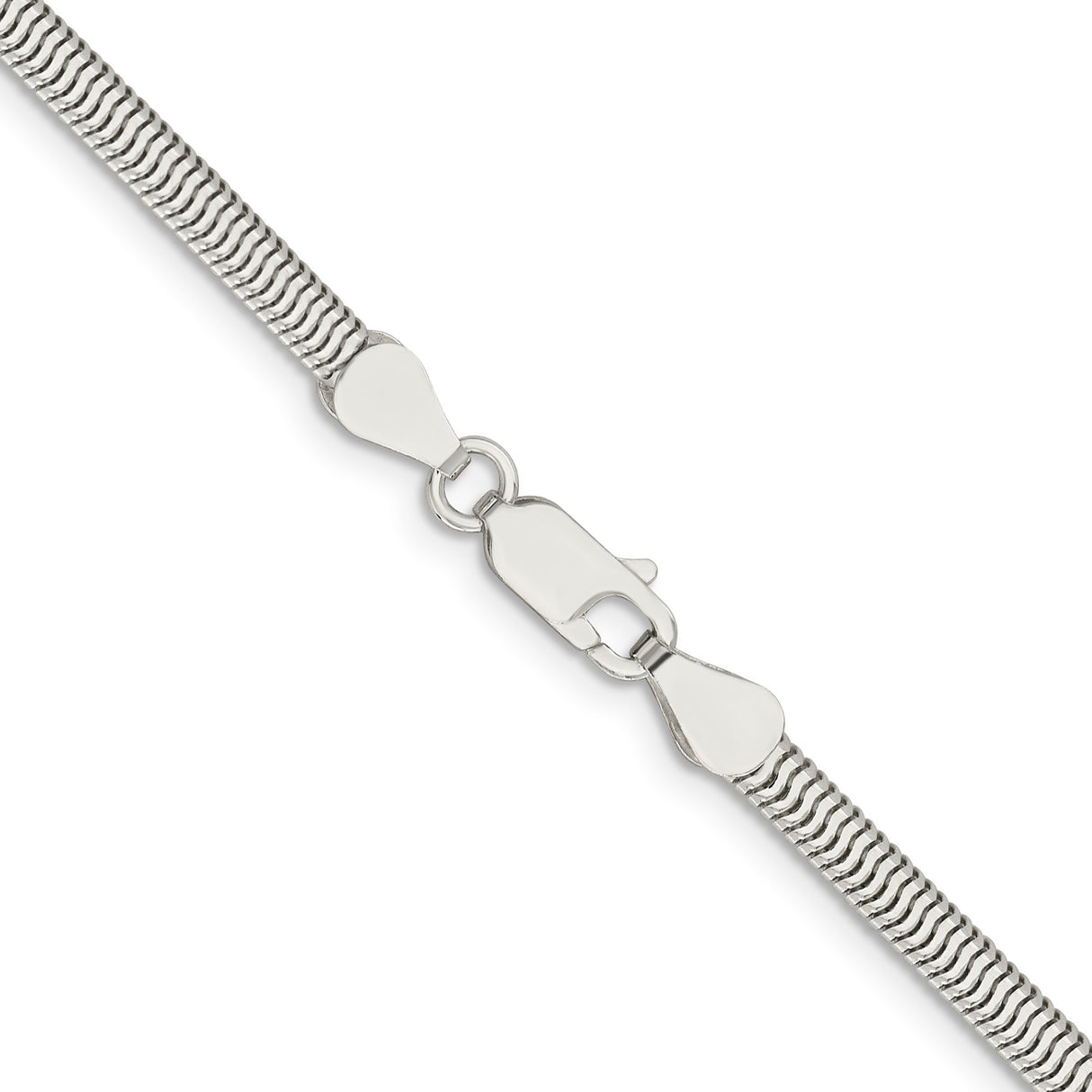 925 White Gold 3.5 mm Polished Chain Necklace, Solid alternate angle