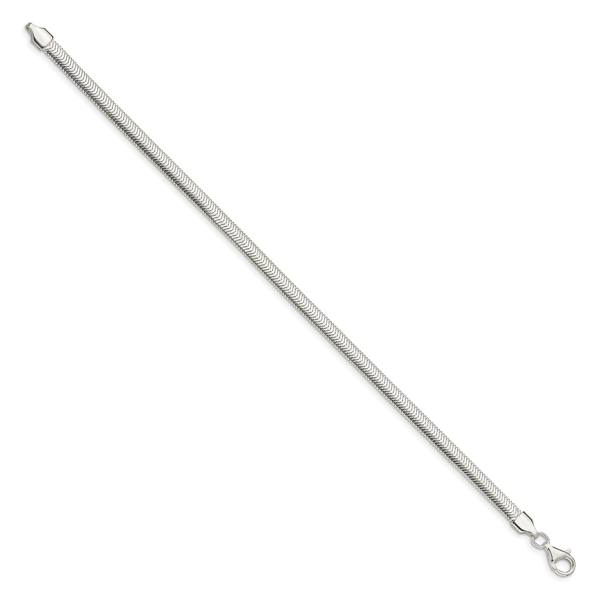 925 White Gold 4.2 mm Polished Chain Bracelet, Solid