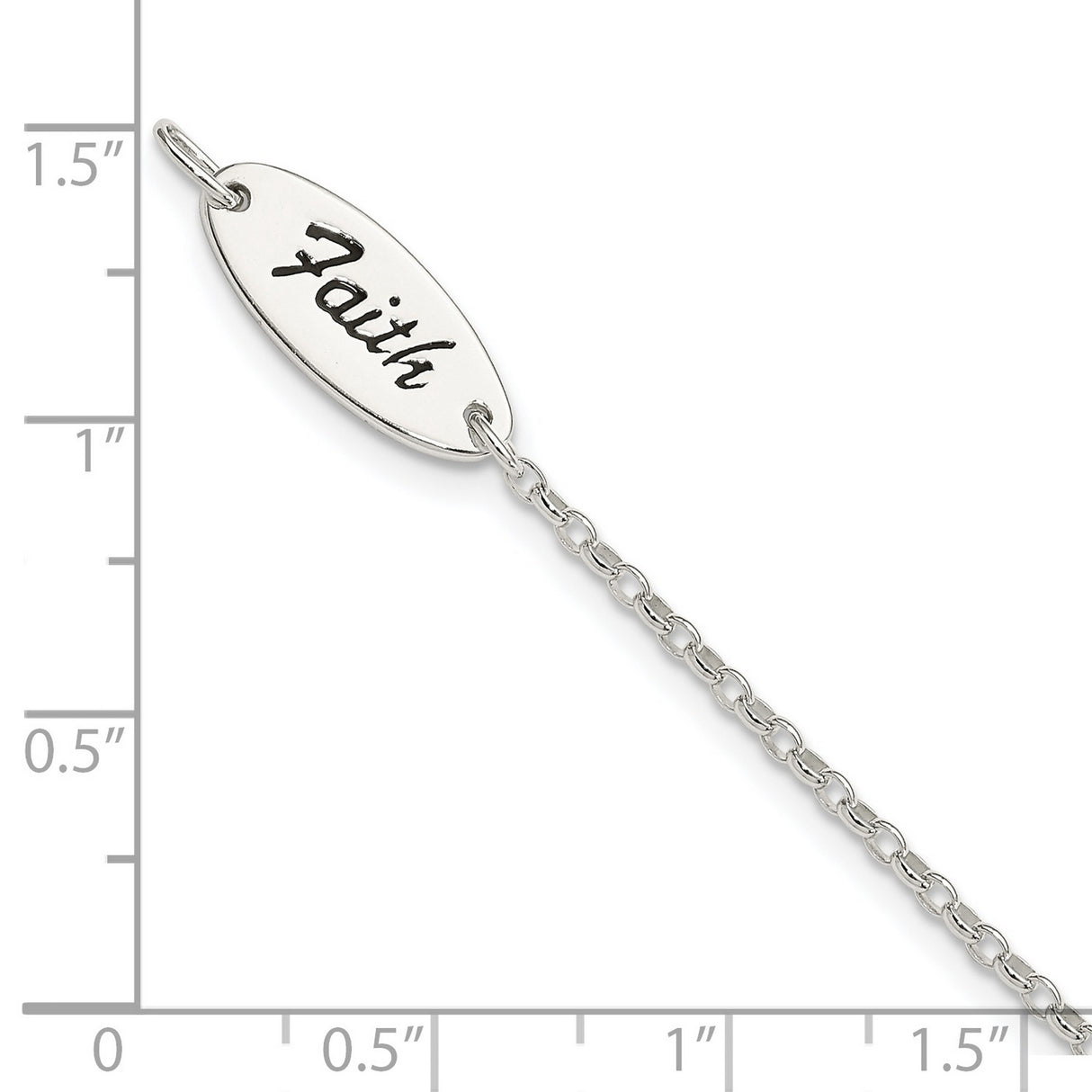 Sterling Silver Cross Pendant with Black Enamel Script Tag, Unisex Spiritual Jewelry