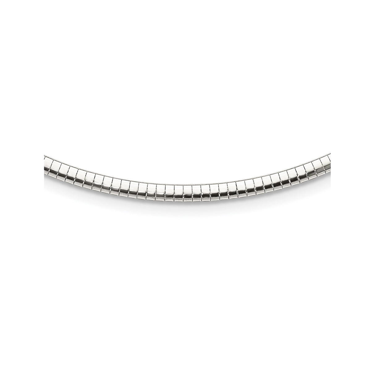 925 White Gold 3.25 mm Polished Chain Necklace alternate angle