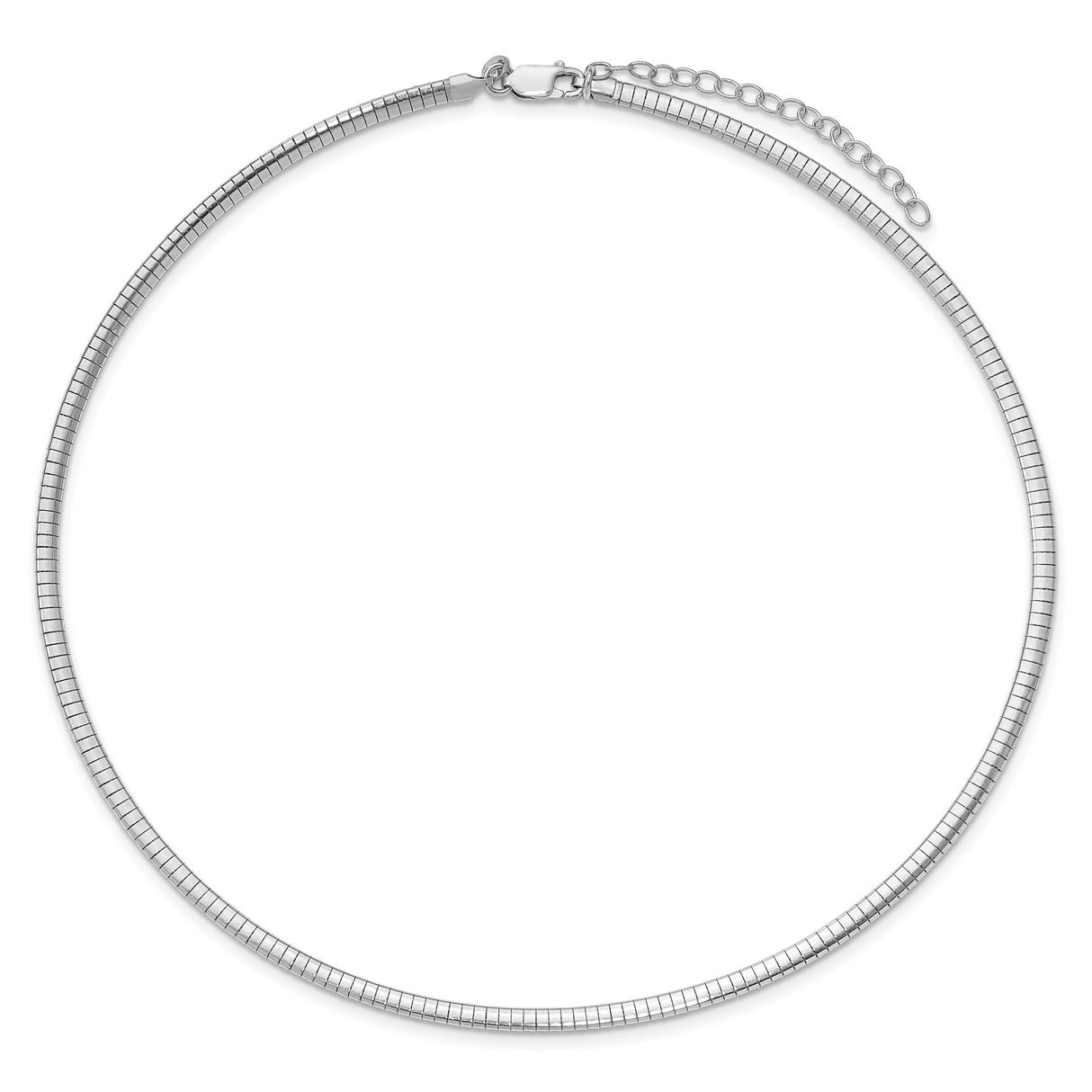 925 White Gold 3.25 mm Polished Chain Necklace
