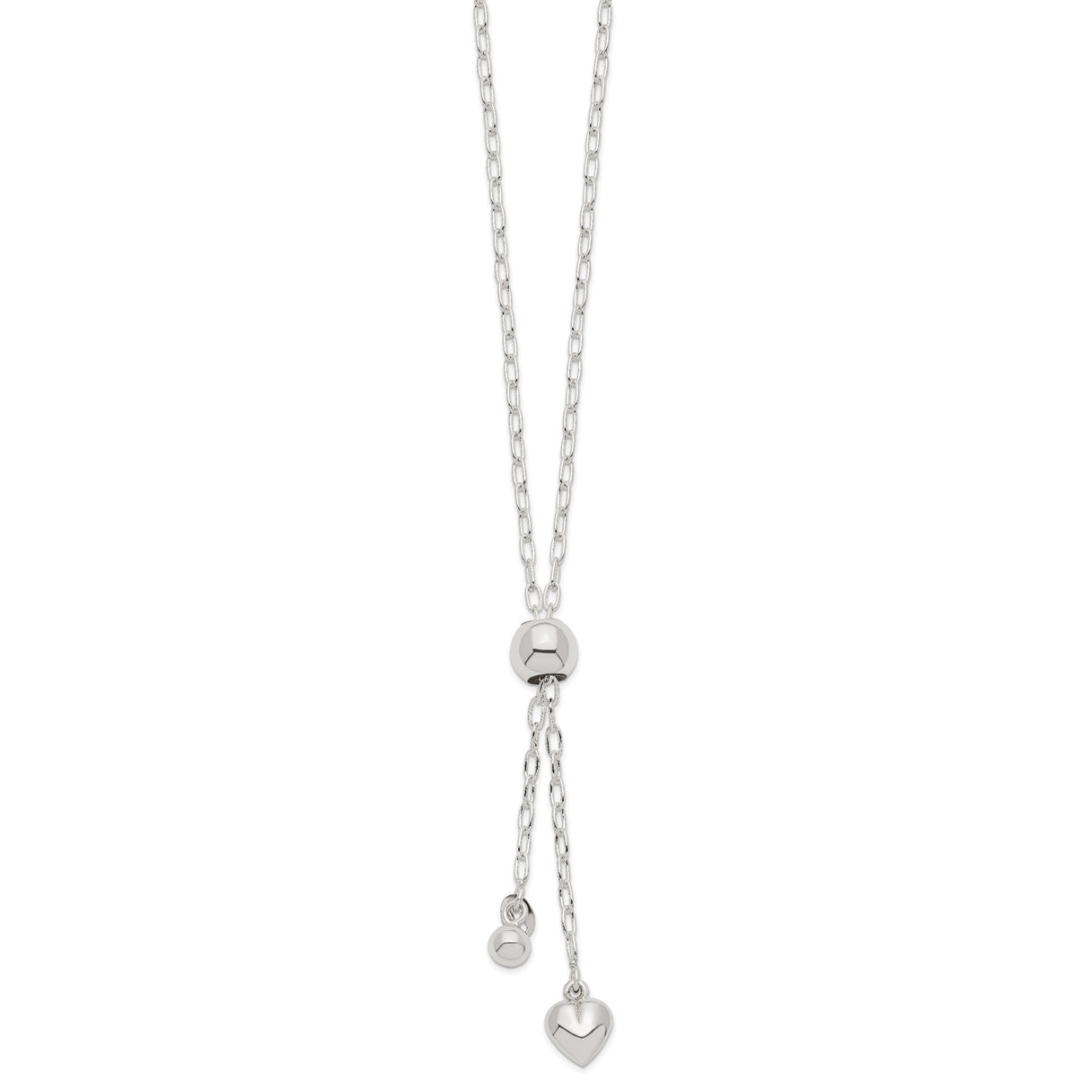925 White Gold 2 mm Polished Chain Necklace alternate angle