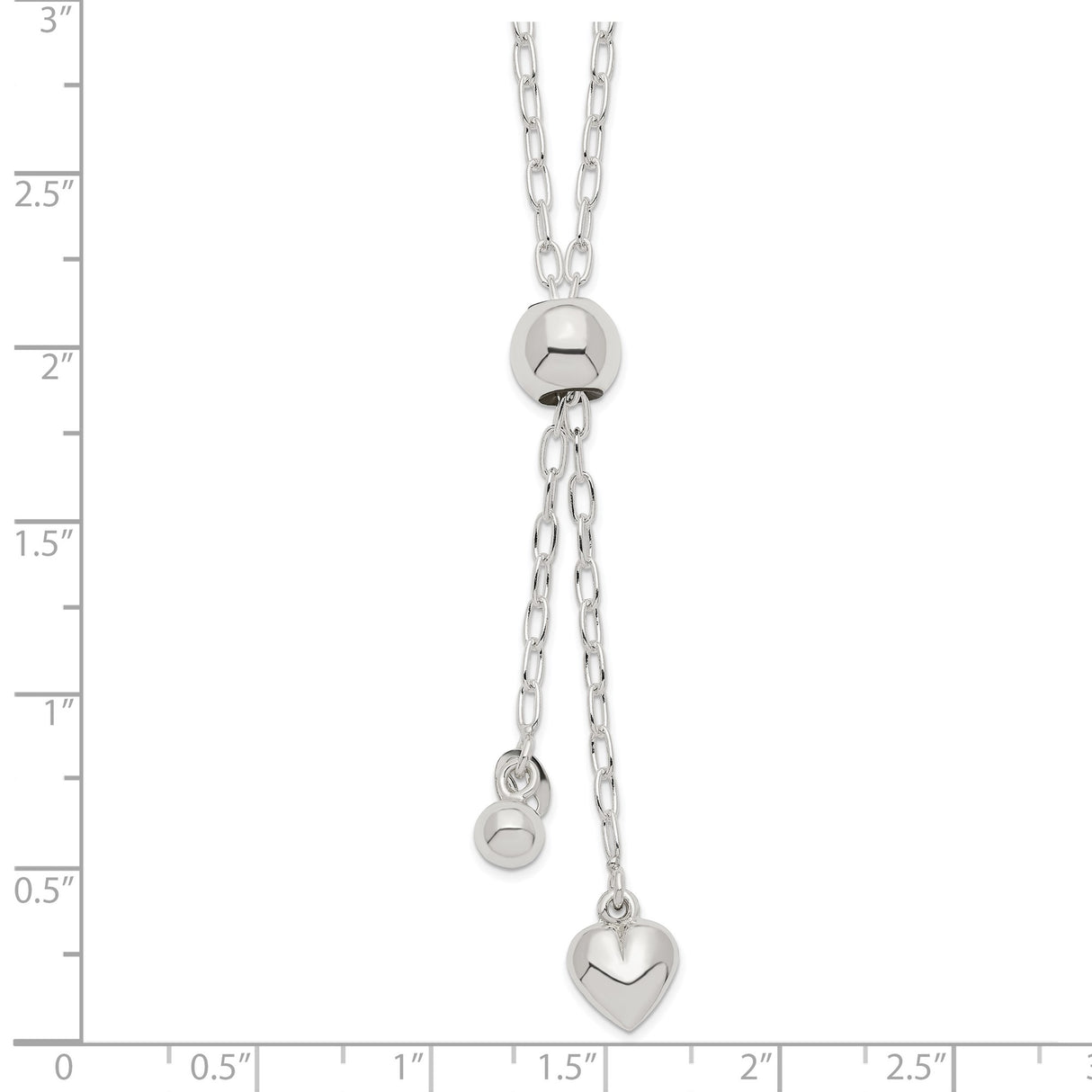 925 White Gold 2 mm Polished Chain Necklace shown for scale