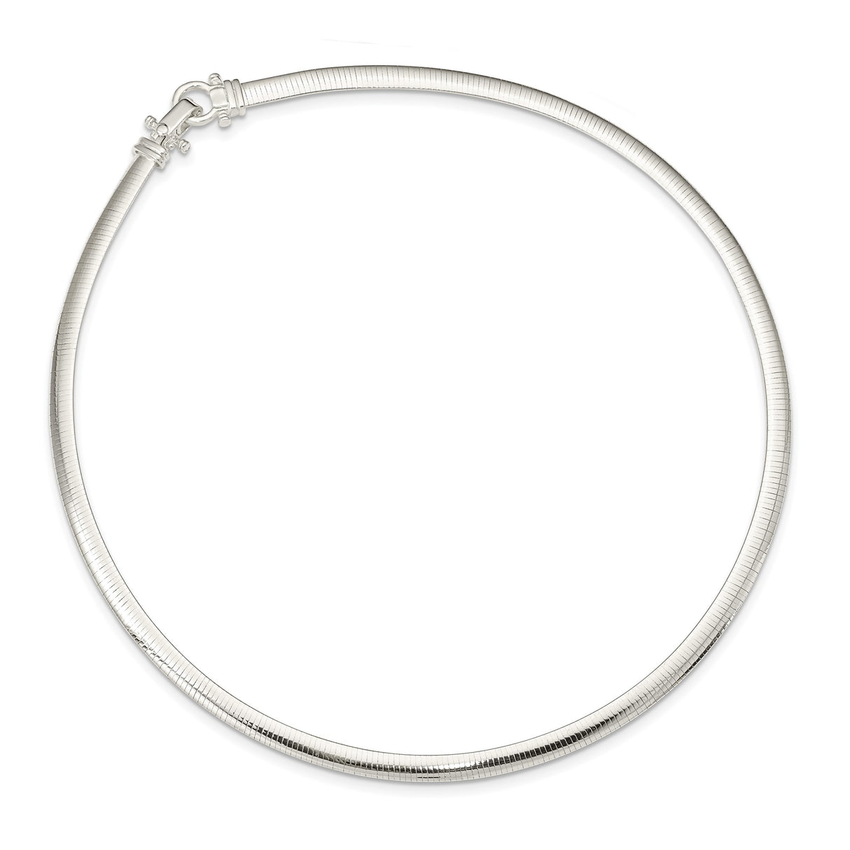 925 White Gold 4.5 mm Polished Chain Necklace