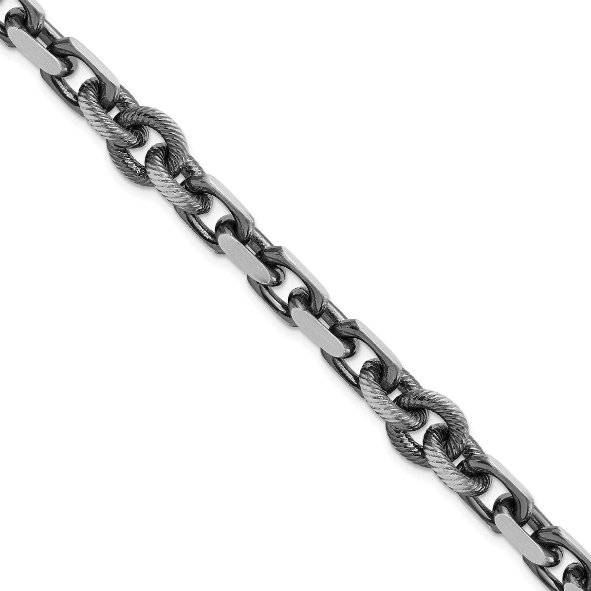 925 White Gold 9.62 mm Open link Chain Bracelet