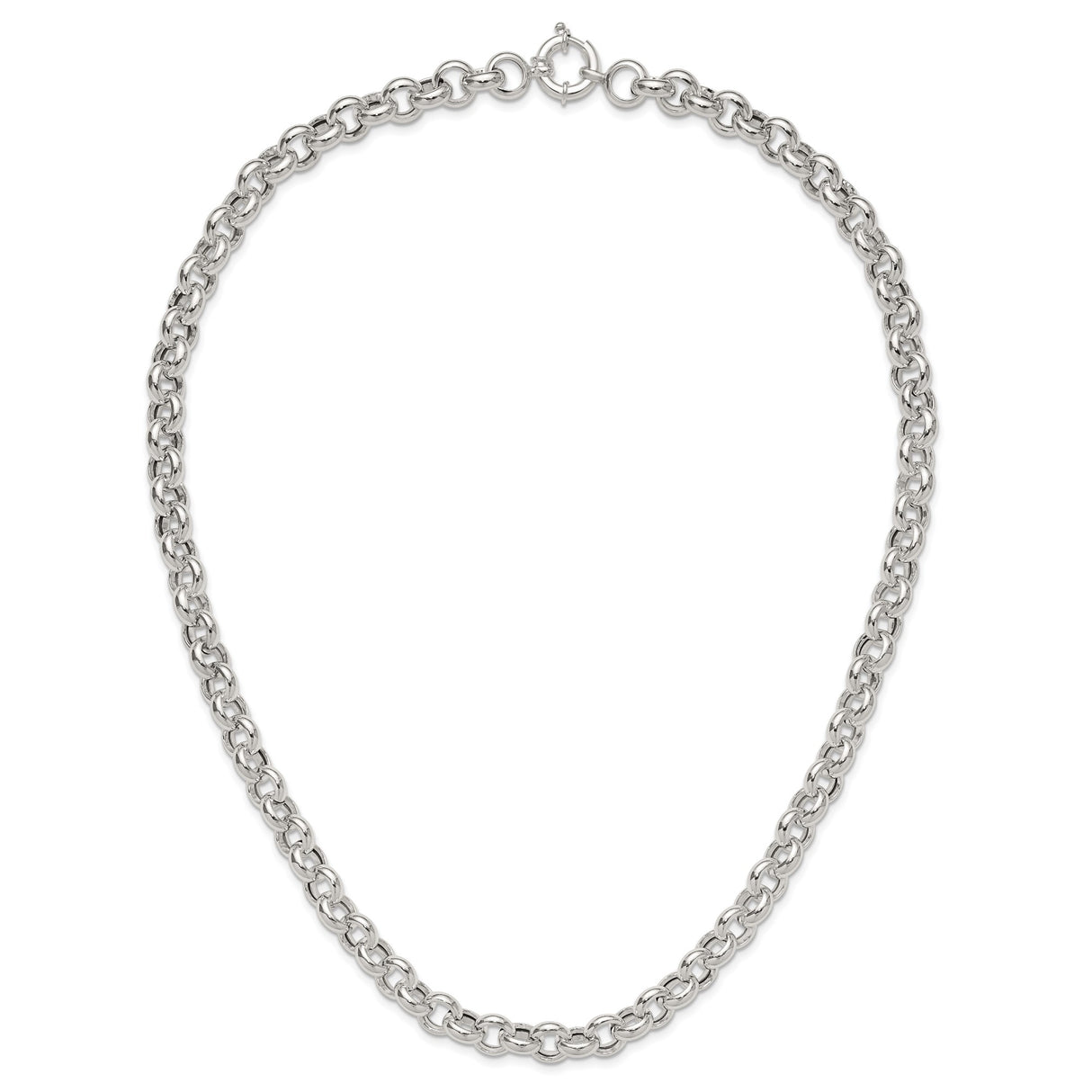 925 White Gold 10.02 mm Polished Chain Necklace alternate angle