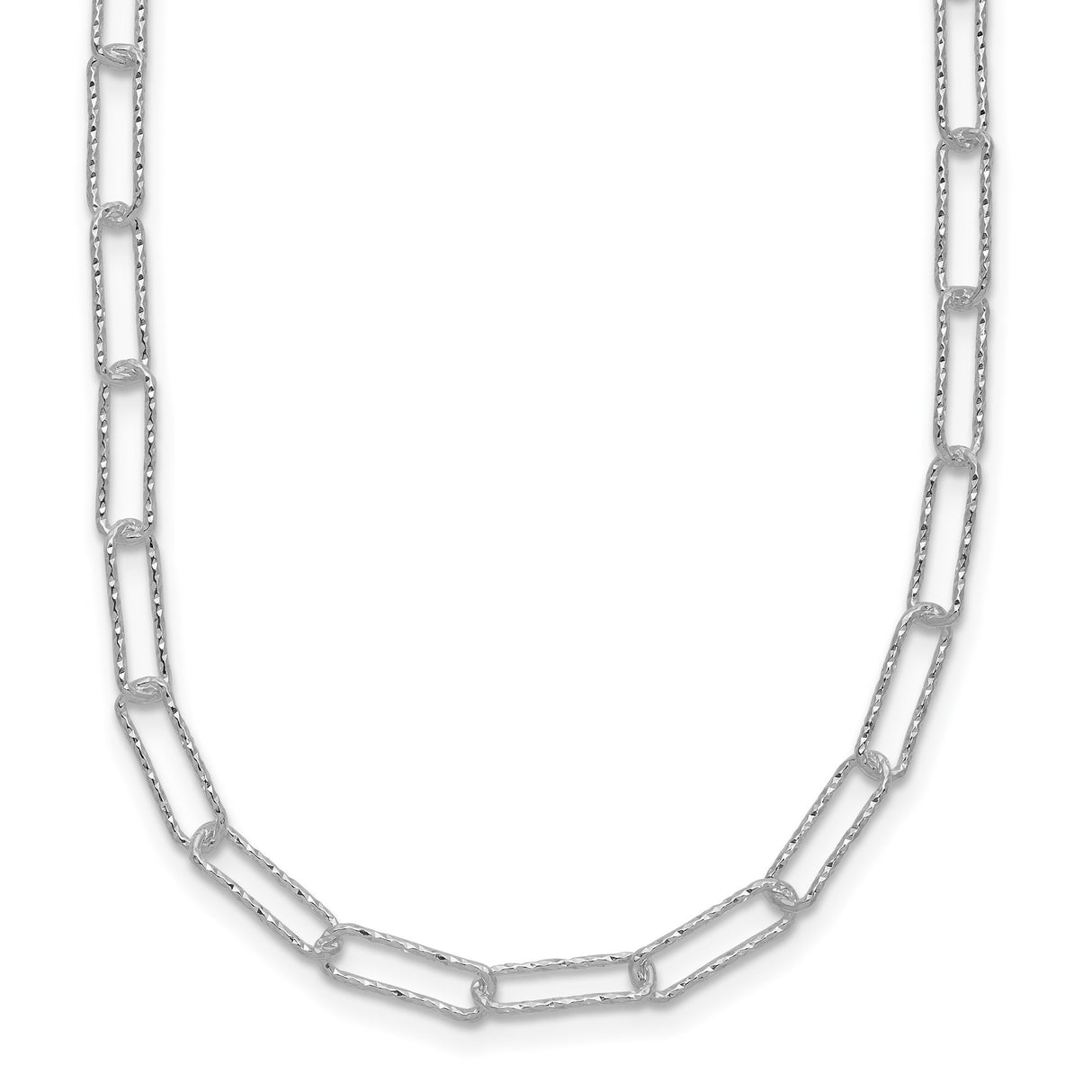 925 White Gold 3.06 mm Polished Chain Necklace detail view
