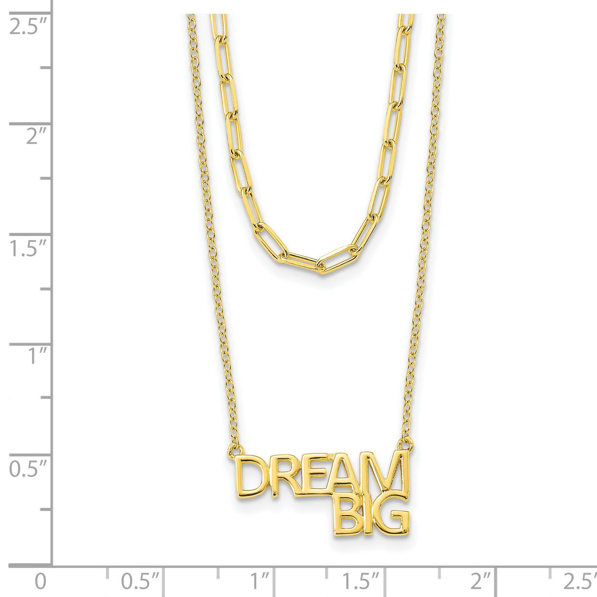 Gold Tone Dream Big Double Necklace Charm Pendant in Real 925 Sterling Silver