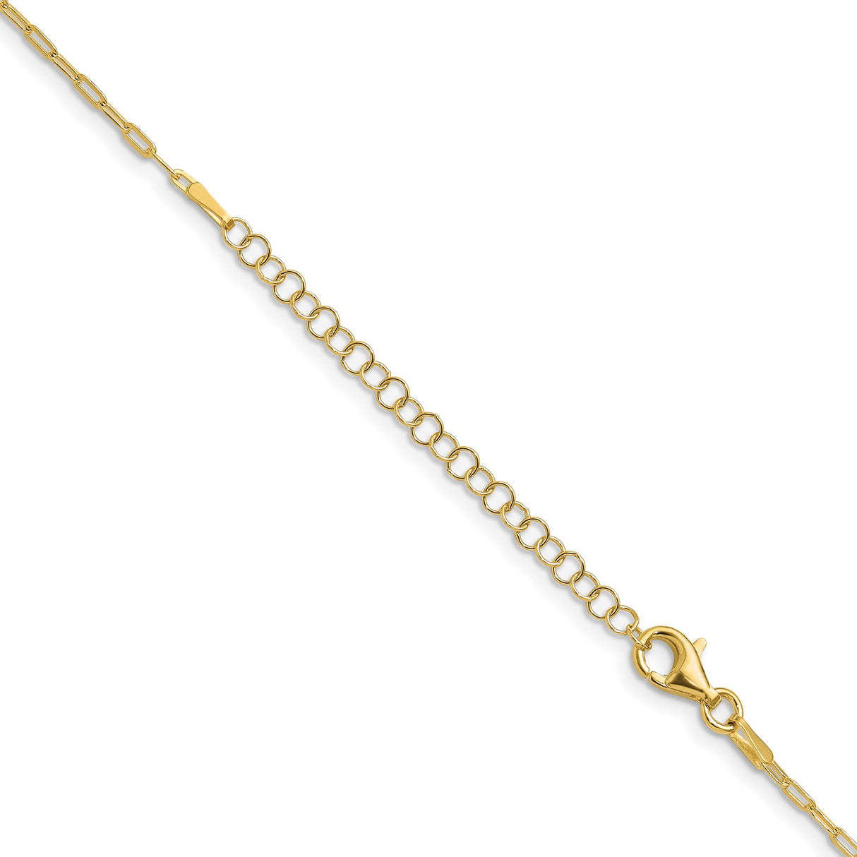 925 Gold tone Gold 1.65 mm Paperclip Chain Necklace, Polished alternate angle